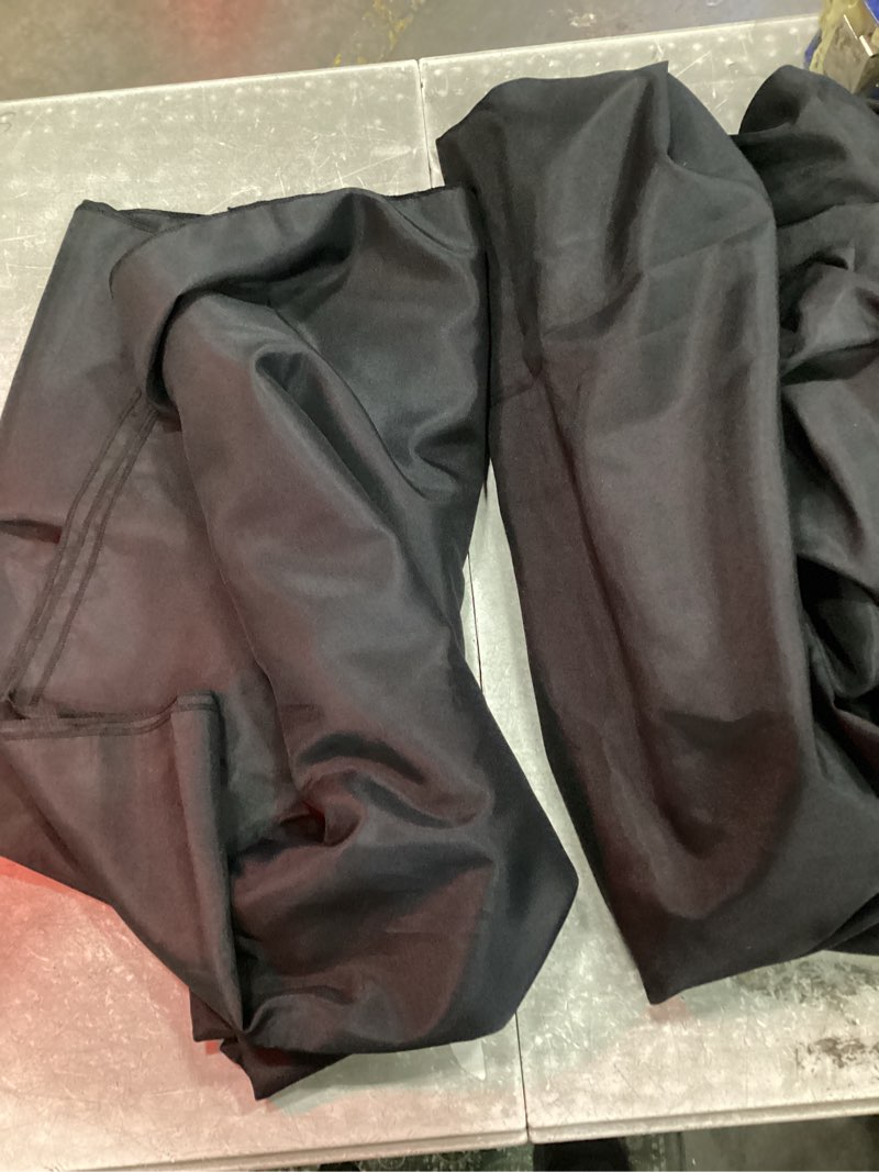 Condition photo showing As Is for smiry rectangle table cloth 60x84 inch, waterproof wipeable vinyl tablecloths protector, oil spill proof plastic table cover for dining, picnic, camping, outdoor, black 84\" x 60\" (rectangular) black(pack 2)