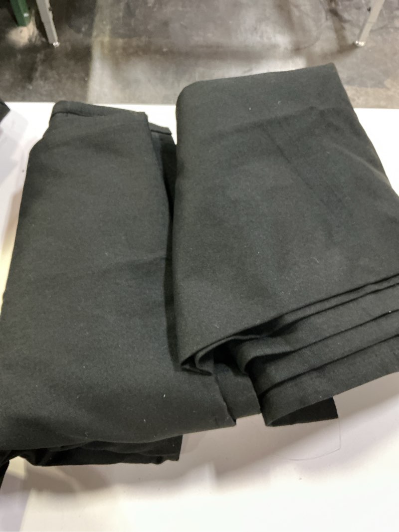 Condition photo showing As Is for Black 100% Blackout Linen Curtains 120 Inches Extra Long Ceiling to Floor,Eyelet Top Full Black Out Room Darkening Thermal Insulated Sliding Glass Door Curtain Panels W50 x L120 Length 10 FT Drapery Black 50\\\"W x 120\\\"L (Panel  of 2)