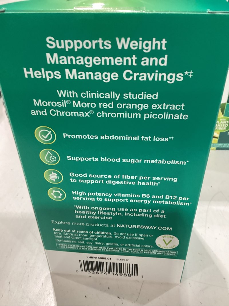 Condition photo showing New/Like New for natures way weight manager drink mix zesty citrus flavor 30 stick packs