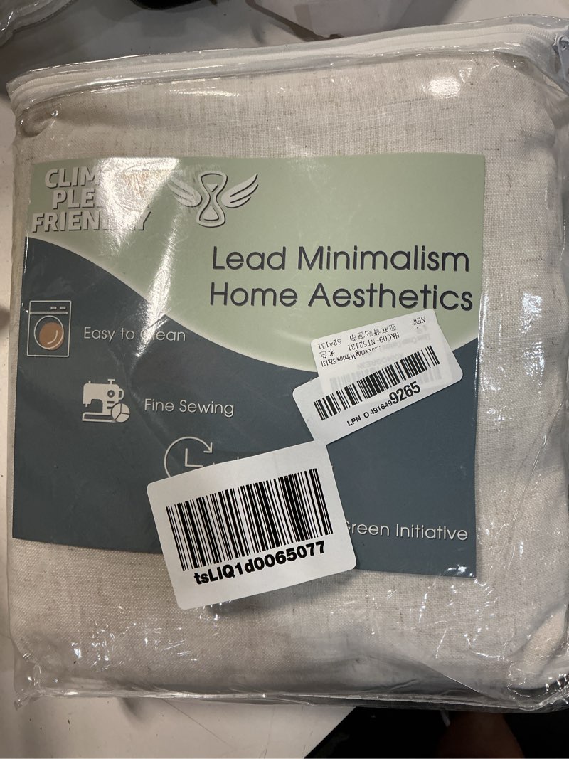 Condition photo showing New/Like New for linen cream curtains 131 inch extra long for living room back tab light filtering semi sheer drapes modern farmhouse coastal decor cotton textured curtain for floor to ceiling window 52x131 52"w x 131"l (pack of 2) natural