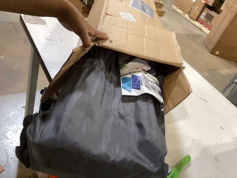 Condition photo showing As Is for lilypelle oversized xxl folding camping cot, 78" l x 32" w x 18" h heavy duty sleeping cots with carry bag, double layer oxford portable travel camp cots for home, office nap and outdoor beach 1 oversized blue gray