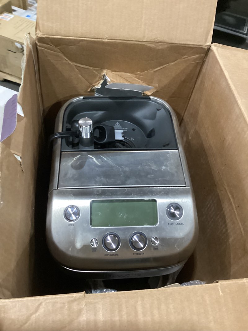 Condition photo showing As Is for Breville BDC650BSS Grind Control Coffee Maker With Grinder, Brushed Stainless Steel, Thermal Carafe