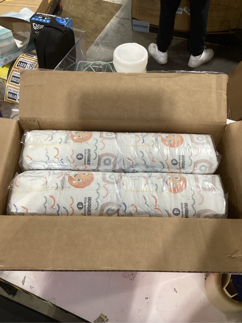 Condition photo showing Good Condition for Huggies Size 4 Diapers, Little Movers Baby Diapers, Size 4 (22-37 lbs), 120 Count, Packaging May Vary Size 4 120