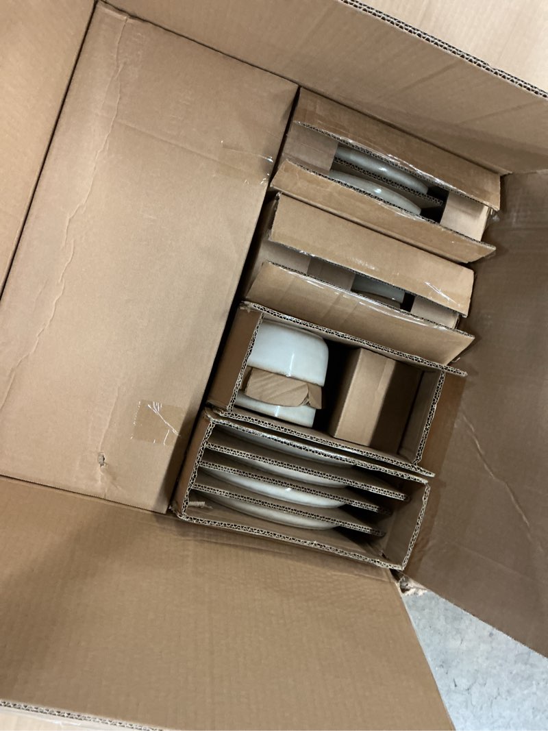 Condition photo showing New/Like New for GBHOME 32 Pieces Double Bowls Ceramic Dinnerware Sets for 8, Stoneware Plates and Bowls Set 