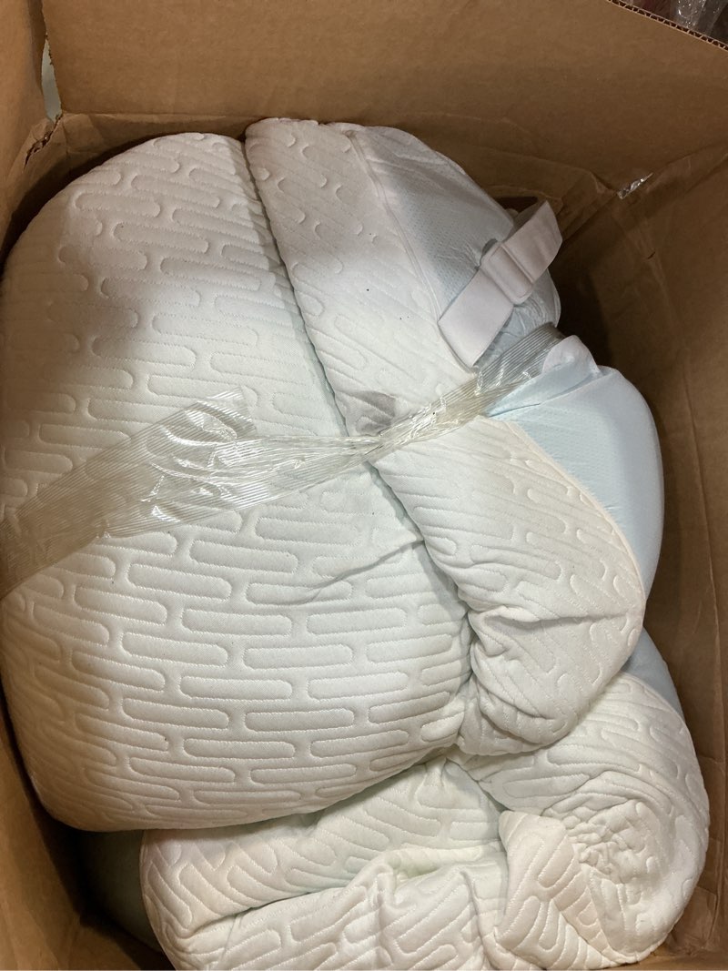 Condition photo showing As Is for 3 Inch Gel Memory Foam Mattress Topper King Size High Density Cooling Pad Pressure Relief Bed Topper (with Removable & Bamboo Cover) King 3 Inch White