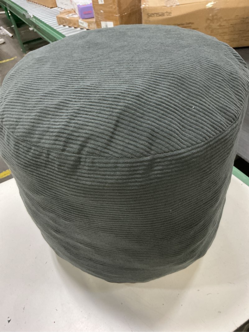 Condition photo showing Good Condition for pouf ottoman stuffed round modern foam filled foot rest poufs for living room chair decorative 20 x 15 inches fluffy pouf foot stool storage ottoman, navy blue navy blue 20 inch