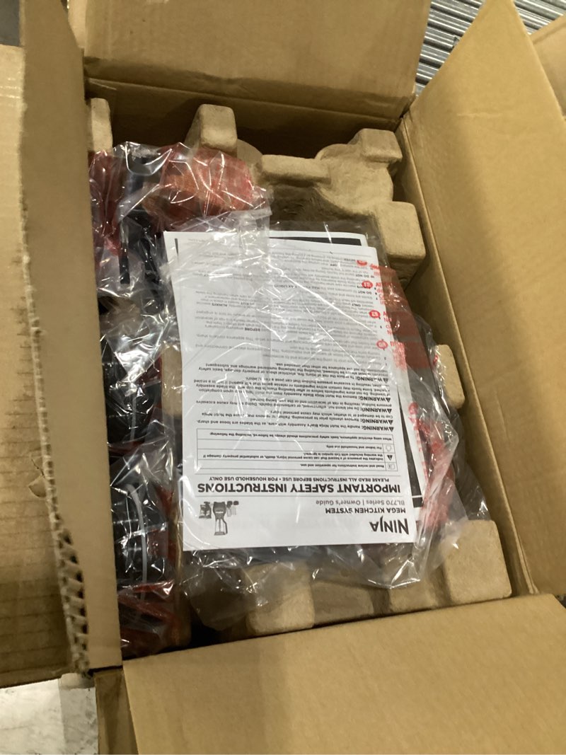 Condition photo showing As Is for ninja kitchen system | all-in-one food processor & blender for smoothies | includes pitcher, (2) 16 oz. to-go cups & 8-cup bowl | makes salsa, dough, shakes, & frozen drinks | 1500w | black | bl770 pitcher + bowl + (2) 16-oz. cups