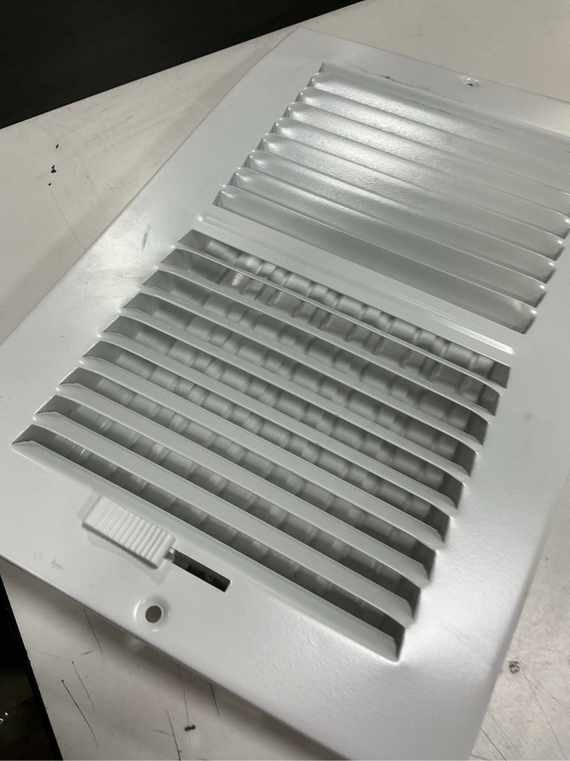 Condition photo showing As Is for RELIABILT 6-in x 6-in 1-way curved Aluminum White Sidewall/Ceiling Register