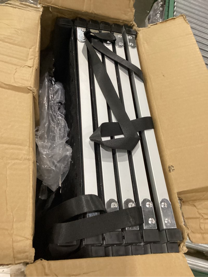 Condition photo showing As Is for dog stairs for large dogs - extra-wide 20-inch step 43-inch 5-step extra dog steps tall designed for oversized suvs, off-road vehicles, and pickup trucks 5-steps extra-wide and extra-tall 18.7" w x 41-43" h