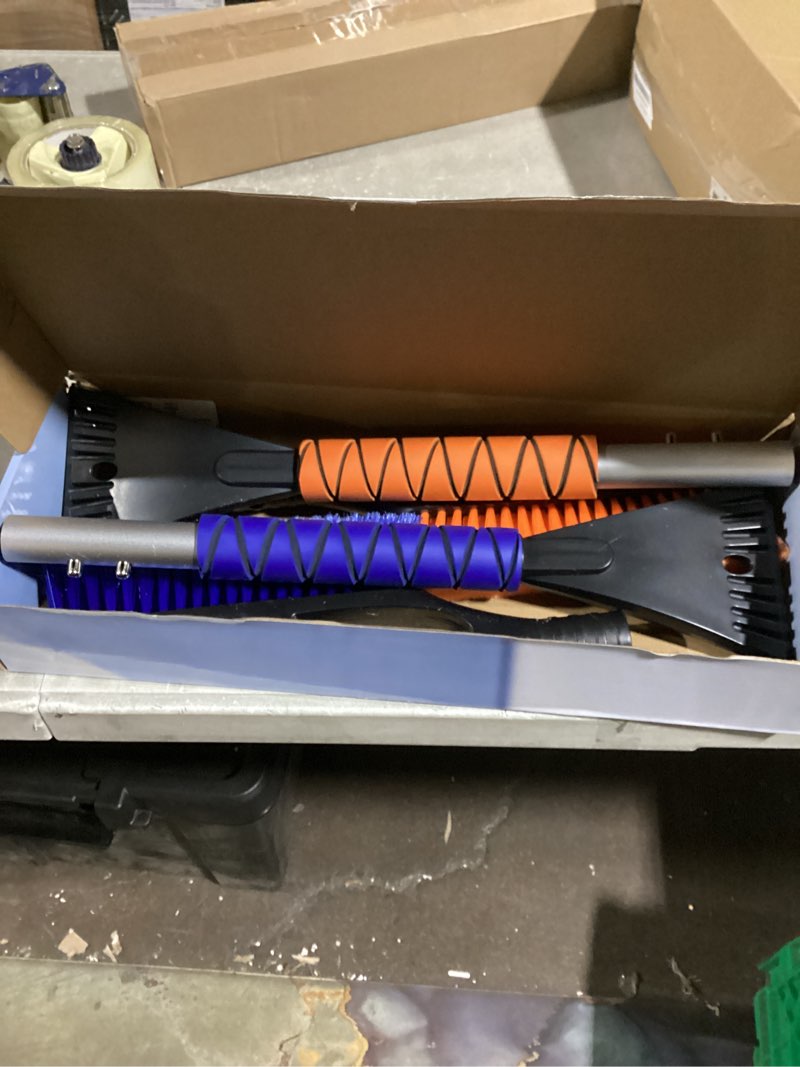 Condition photo showing New/Like New for EcoNour 27" Car Snow Brush and Ice Scrapers for Car Windshield (2 Pack) | Scratch Free Bristle Head Snow Brush & Tough Window Snow Scraper with Aluminium Body | Snow Removal Winter Car Accessories Blue & Orange