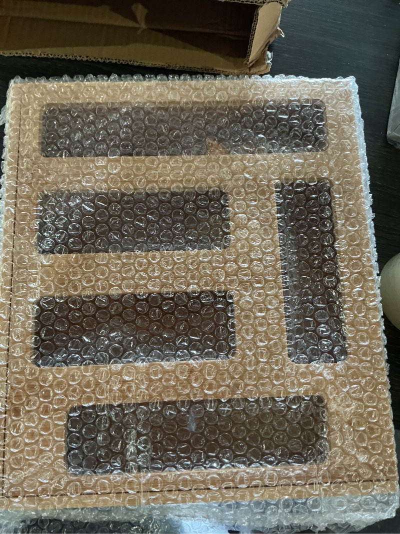 Condition photo showing As Is for bag storage organizer compatible with ziploc | gallon, quart, sandwich & snack sized slider bags,bamboo organizer for drawer,13.7"l*11.8h"*3.1w"