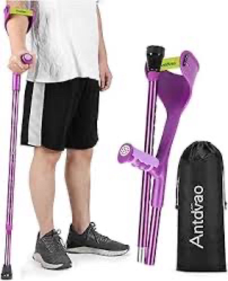 folding crutch (x1 unit) forearm crutch anti-drop cuff reduces the hassle of picking up forearm crutch?comfortable grip and wear-resistant, non-slip forearm crutch (single violet)
