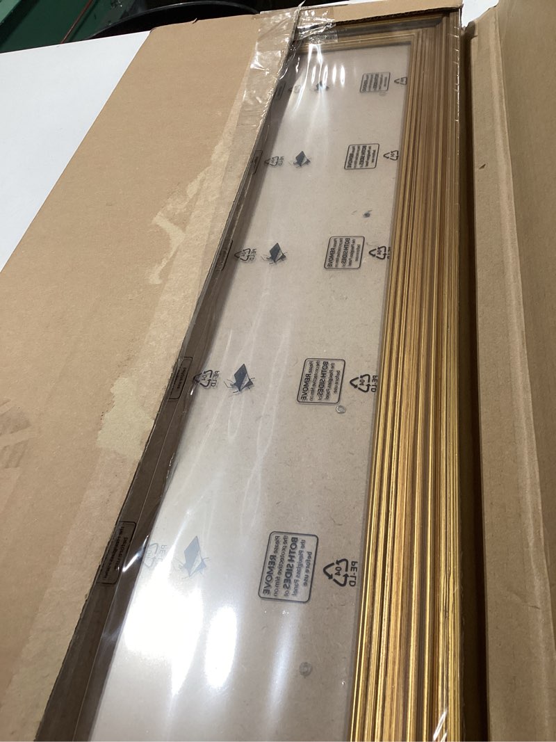 Condition photo showing Good Condition for gulethun 8x24 frame, transitional modern design picture frames, 8 by 24 rustic poster frame for home decor, gold vintage photo frame, horizontal or vertical display, choose size & color gold 8x24in