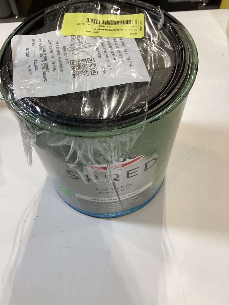 Condition photo showing As Is for 1 qt. ppg1147-6 jade jewel flat interior latex paint