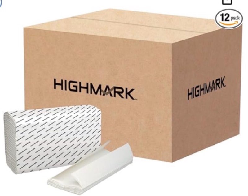 highmark® 100% recycled c-fold paper towels, white, 150 towels per pack