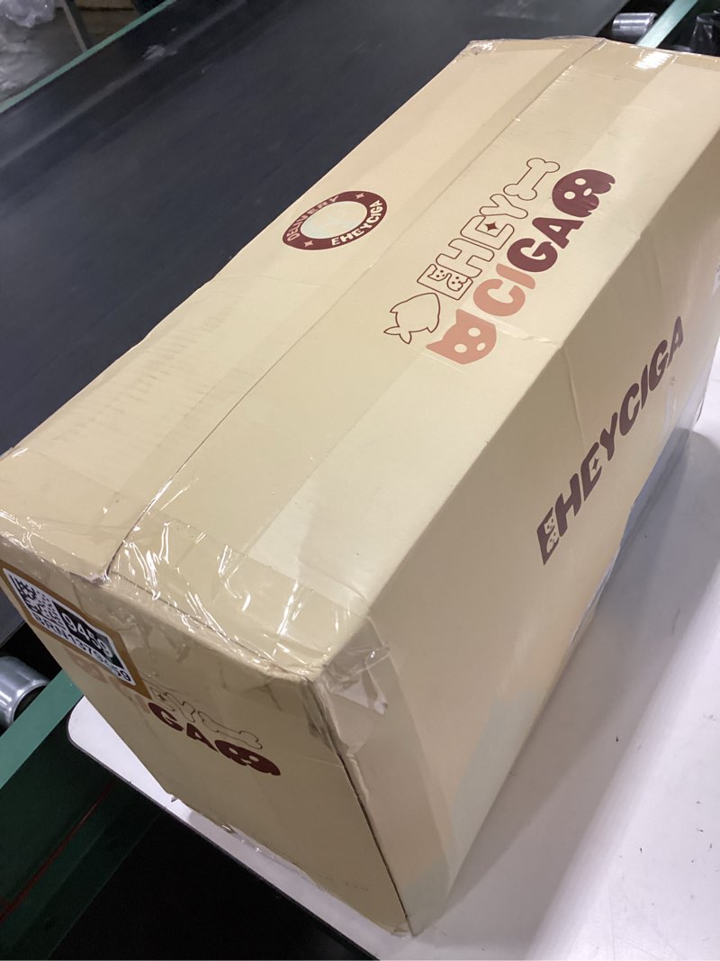 Condition photo showing New/Like New for EHEYCIGA Curved Dog Stairs Ramp for High Beds 19.7" H, 4-Step Dog Steps for Small Dogs and Cats, Pet Stairs for High Bed Climbing, Non-Slip Balanced Pet Step Indoor, Beige Fleece-Beige 4-Step