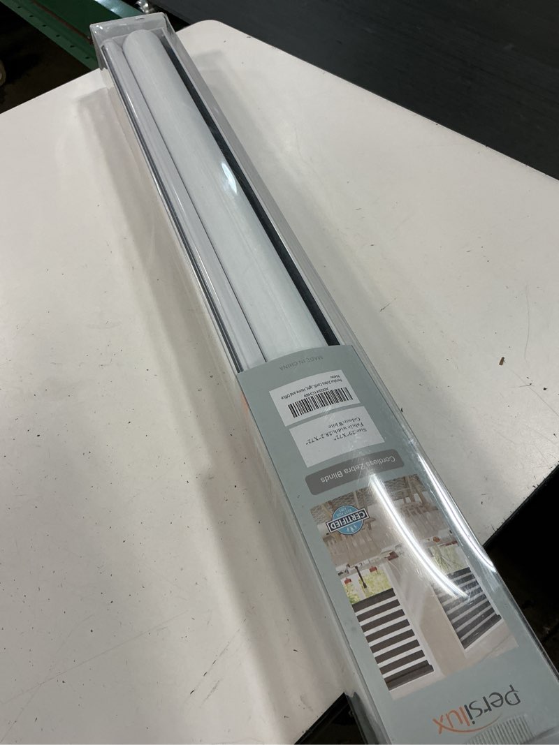 Condition photo showing Good Condition for persilux zebra cordless roller shades for windows, privacy blinds (29" w x 72" h, white) for sliding door, light control for day and night, home and office 29"w x 72"h white