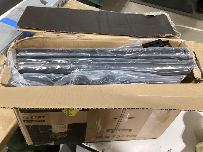 Condition photo showing As Is for PERLESMITH Rolling TV Stand, Mobile TV Stand for 23-60 Inch LCD LED TVs, Tilt TV Stand Wheels Holds up to 88Lbs, Portable TV Stand for Bedroom with Shelf, Outdoor TV Stand Max VESA 400x400mm PSTVMC06 23-60 Inch Basic Single-Column