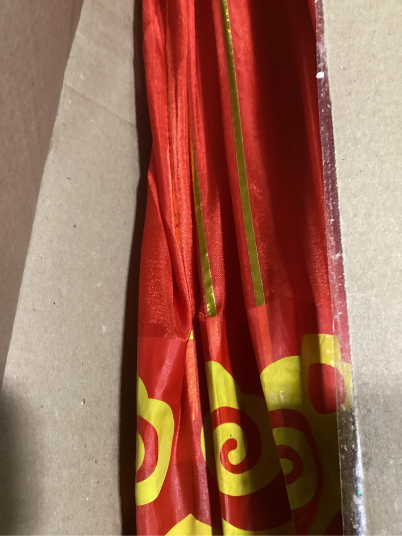 Condition photo showing As Is for Large Chinese Lantern, Red Traditional Hanging Lamp Shade China New Year Spring Festival Decoration Cloth Lighting (32")