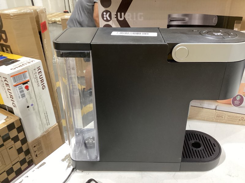Condition photo showing As Is for keurig k-slim black single-serve k-cup pod coffee maker