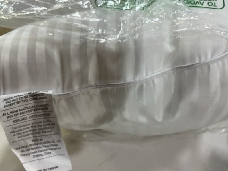 Condition photo showing As Is for COZSINOOR Bed Pillows for Sleeping Queen Size - Hotel Quality Set of 2 - Breathable Down Alternative Microfiber Filled for Back, Stomach, Side Sleepers, Cooling & Skin-Friendly