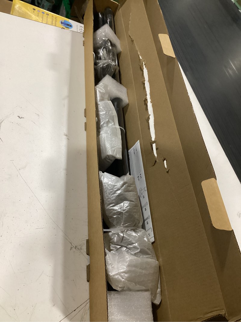 Condition photo showing New/Like New for blackout industrial curtain rods for windows, 1 inch pipe wrap around indoor/outdoor room divider curtain rods, 48-86 inch, black black 48" to 86"