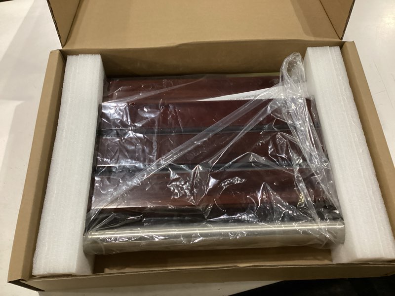 Condition photo showing New/Like New for [upgraded version] 18" ada compliant folding teak shower seat wall mounted-folding shower bench, folding shower seat for inside shower, teak foldable shower chair, fold down shower seat, max 400lbs 18.4*13.4*10.4 inch?teak?