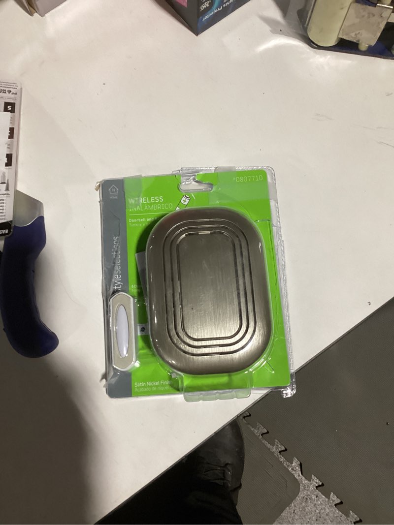 style selections ss-7399-03 wireless satin nickel doorbell w/ button 6 chimes