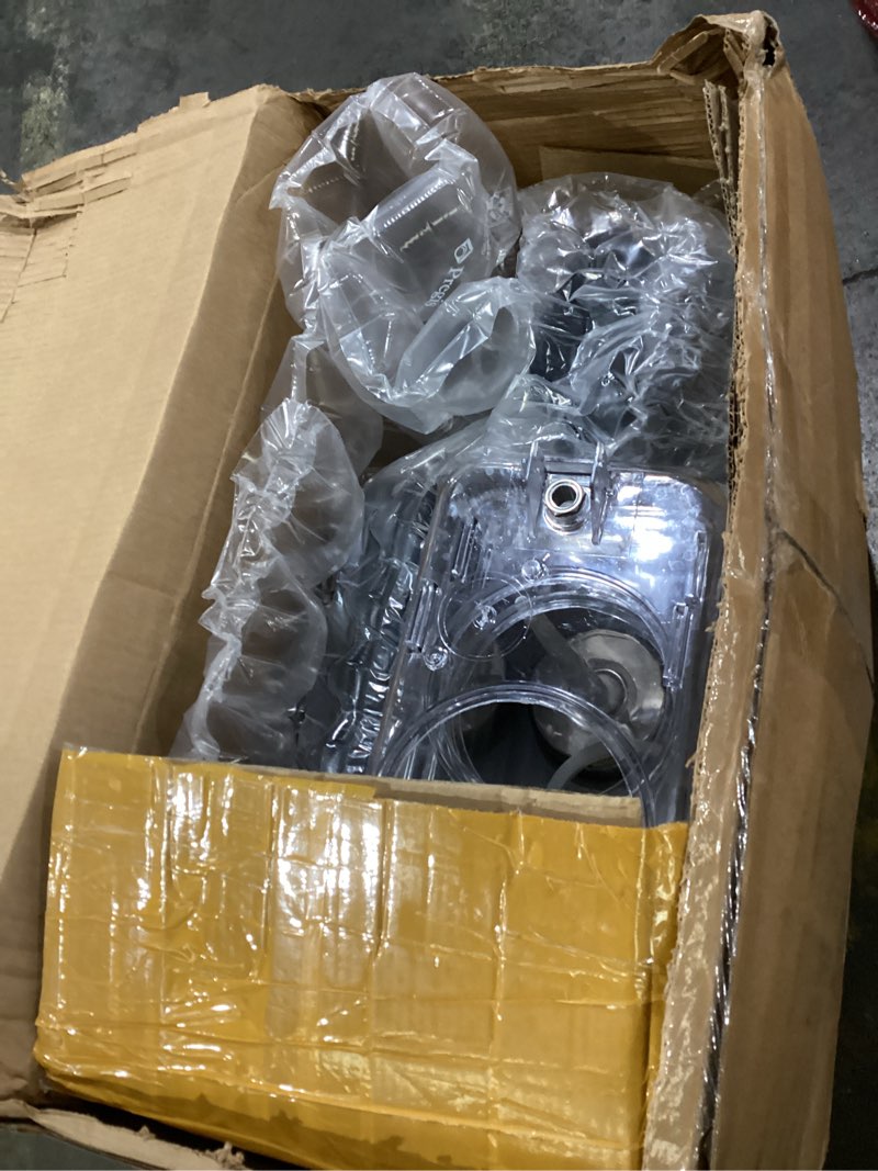 Condition photo showing As Is for vevor commercial beverage dispenser, 3 tanks 18 l / 19 qt per tank juice dispenser, 512w stainless steel ice tea drink machine with 45°f-54°f cooling temperature, for cold drink restaurant bar party 3 tanks x 18l