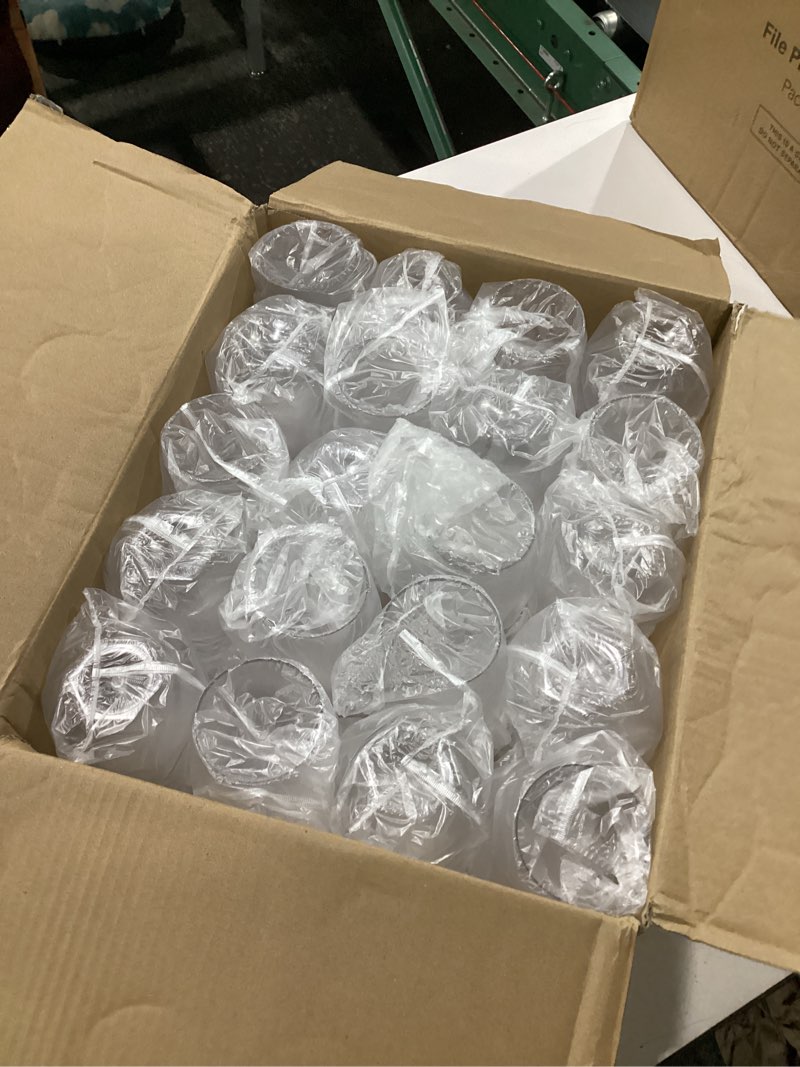 Condition photo showing New/Like New for 40 pack 12oz diamond plastic wine glasses, disposable stemless wine cups - shatterproof, unbreakable & bpa-free, recyclable drinkware for wedding reception, birthday party, new year, holidays & events clear