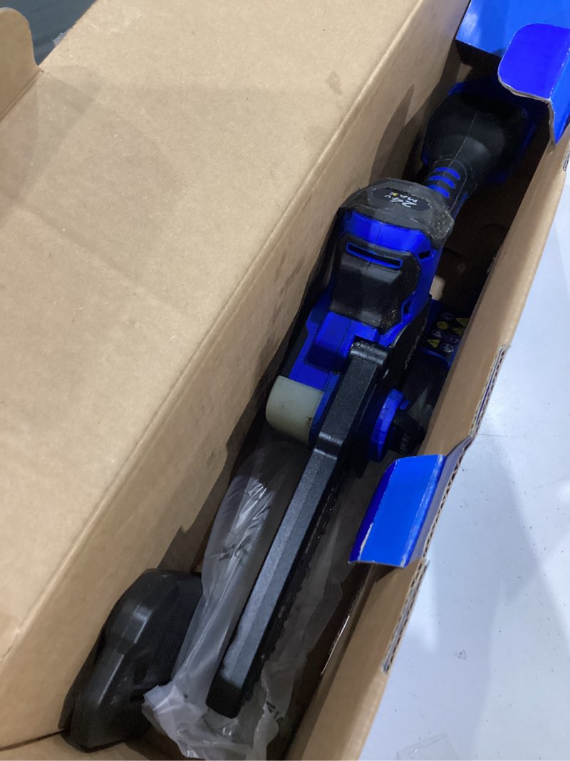 Condition photo showing As Is for kobalt 24-volt 6-in battery chainsaw battery not included charger not included