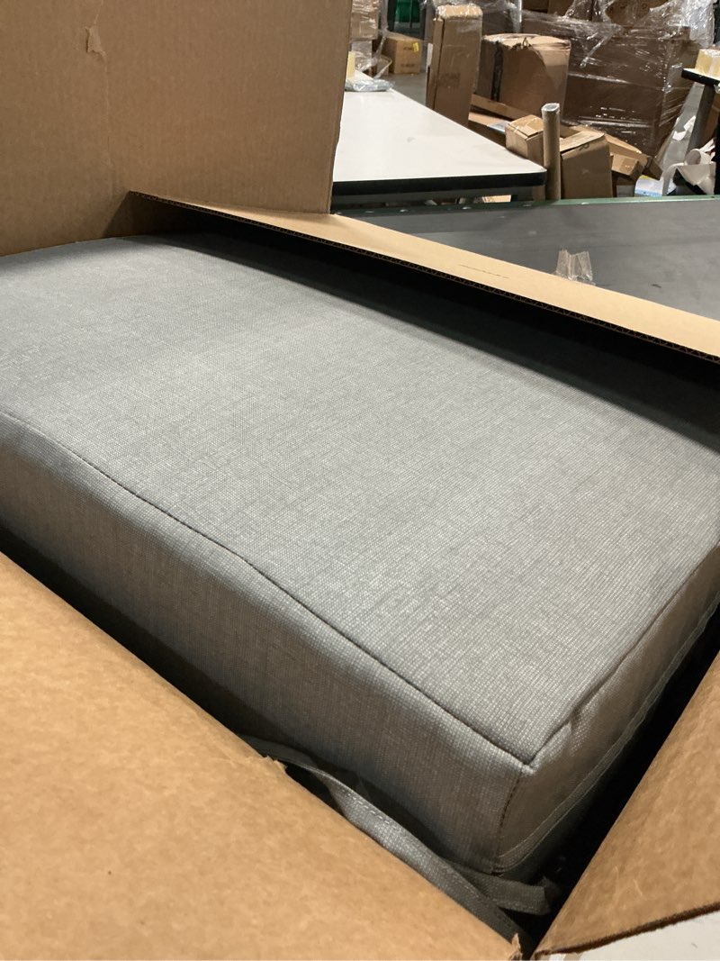Condition photo showing Good Condition for Arden Outdoor Deep Seat Cushion Set, 24 in x 24 in, Weather-Proof, Rain-Proof, Fade Resistant Patio Cushion for Chair, Sofa, and Couch Polyfill Stone Grey Leala 24" x 24"