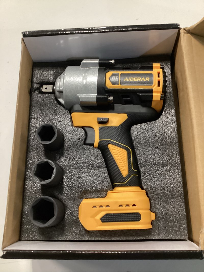 Condition photo showing Good Condition for impact wrench for dewalt battery, 1328ft-lbs (1800n.m) impact driver, 1/2" impact gun 3-speed high torque power tool for tire removal, rusted bolts, heavy equipment(no battery) yellow+1328ft-lbs