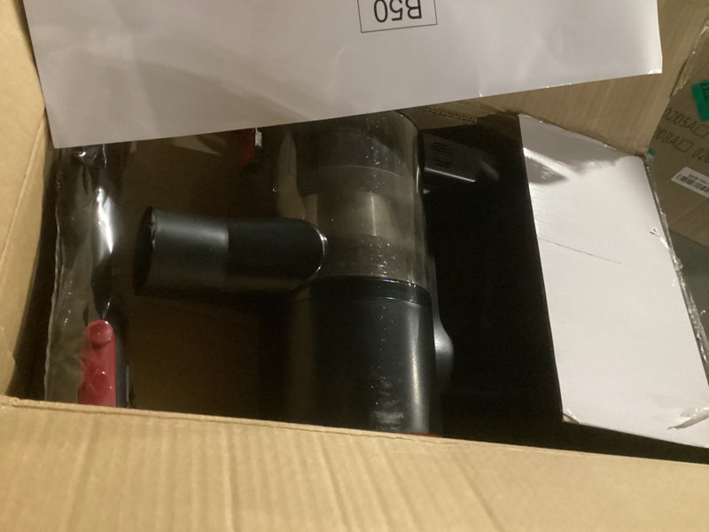 Condition photo showing As Is for Cordless Stick Vacuum Cleaner, 38Kpa Powerful Suction Vacuum Cleaner with LED Headlight, Detachable Battery, 8-in-1 Lightweight Handheld Vacuums for Pet Hair Carpet and Hardwood Floor, Red