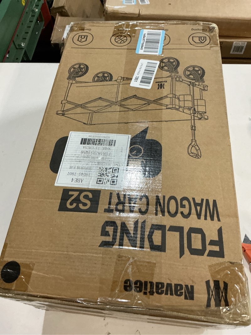 Condition photo showing Good Condition for Navatiee 140L Collapsible Folding Wagon, Large Capacity Foldable Wagon with Silent All-Terrain Wheels, Utility Grocery Cart for Camping Shopping Outdoor, Black