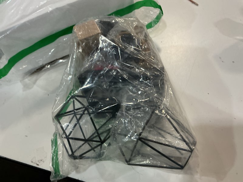 Condition photo showing As Is for Farmhouse Wood Wall Sconces with Plug in Cord, Black Wall Sconces Set of Two, Wall Lamps that Plug into Wall Outlet, Vintage Sconce Lighting Wall Decor for Bedroom Living Room, with 5.58FT Cord Brown