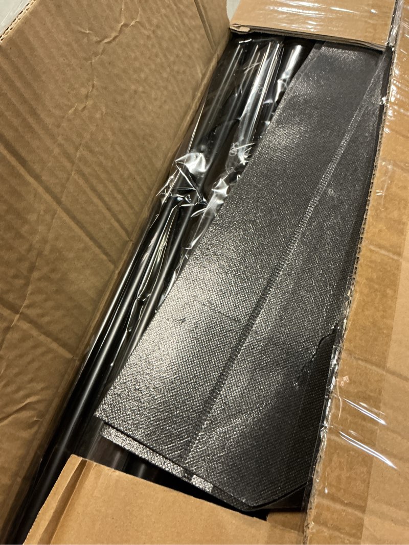 Condition photo showing As Is for Clothes Rack, Portable Closet, 80.7 Inch Extra Large Capacity Wardrobe Closet, Clothes Storage Organizer with Shelves and 5 Hanging Rods, Easy to Assembly, Black PCT036B01 80.7"L x 16.9"W x 77.6"H