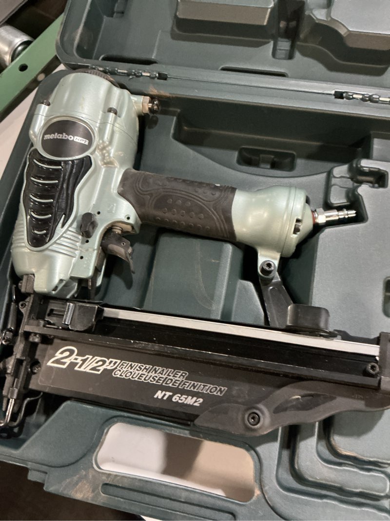 Condition photo showing As Is for Metabo HPT Finish Nailer with Air Duster, Pro-Preferred Pneumatic Power Nailers, Ideal for Molding, Chair Rail, and Cabinetry, Lightweight 3.7 lbs, 16 Gauge, 1? to 2-1/2? Finish Nails, NT65M2S NT65M2S Only