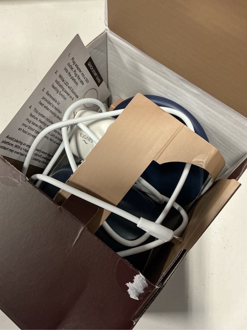 Condition photo showing Good Condition for 12oz intelliheat™ coffee mug | barista’s choice | exclusive wireless smartsense pad | maintains perfect 135°f | hand-crafted ceramic mug & lid | for tea drinkers | backed for life - blue