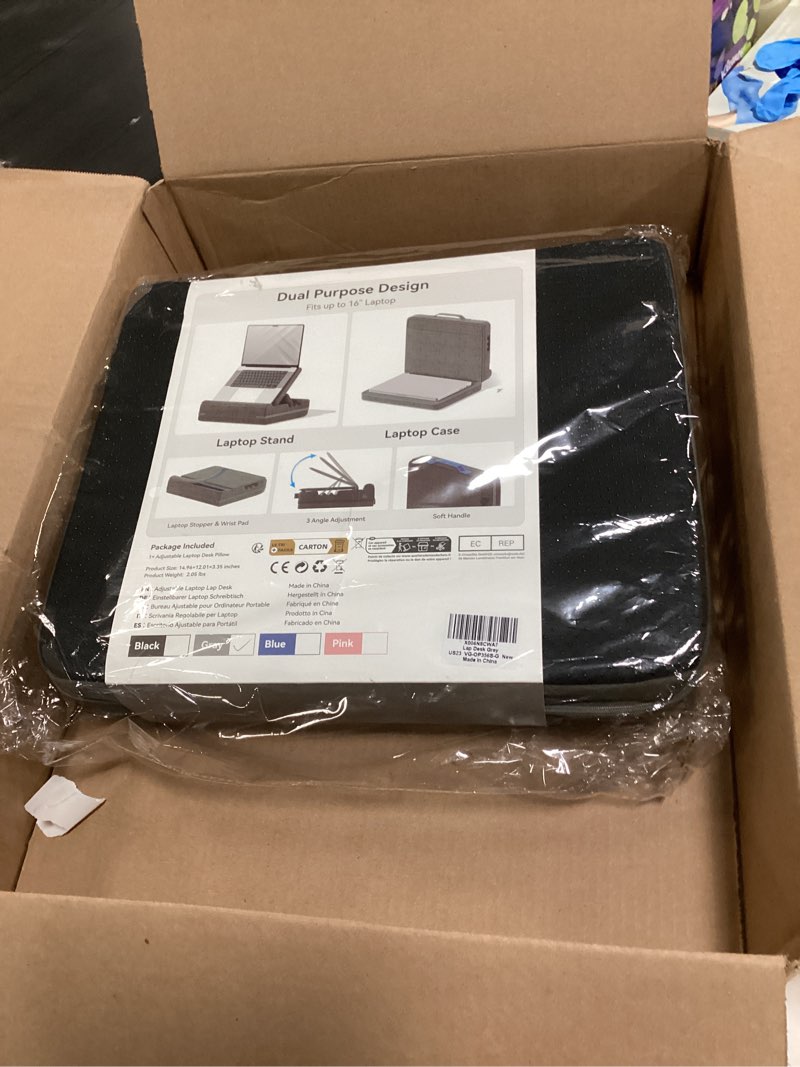 Condition photo showing Good Condition for KDD Tablet Pillow Stand, Multi-Angle Viewing Ipad Holder for Lap, Bed and Desk, Foldable Soft Pad Dock with Stylus Mount Compatible with Ipad Pro 12.9, 10.5, 11, Air, Mini, Phones, Books, E-Reader Grey