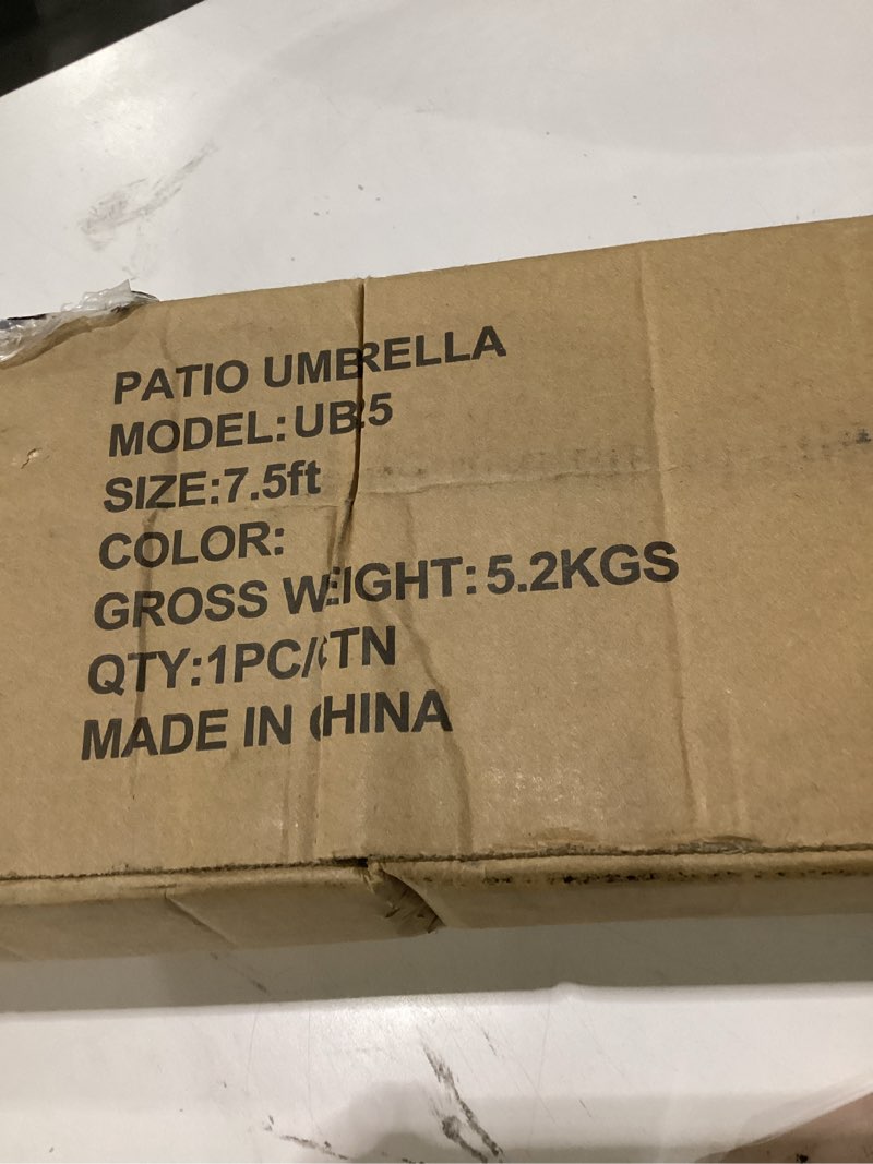 Condition photo showing As Is for patio umbrella 