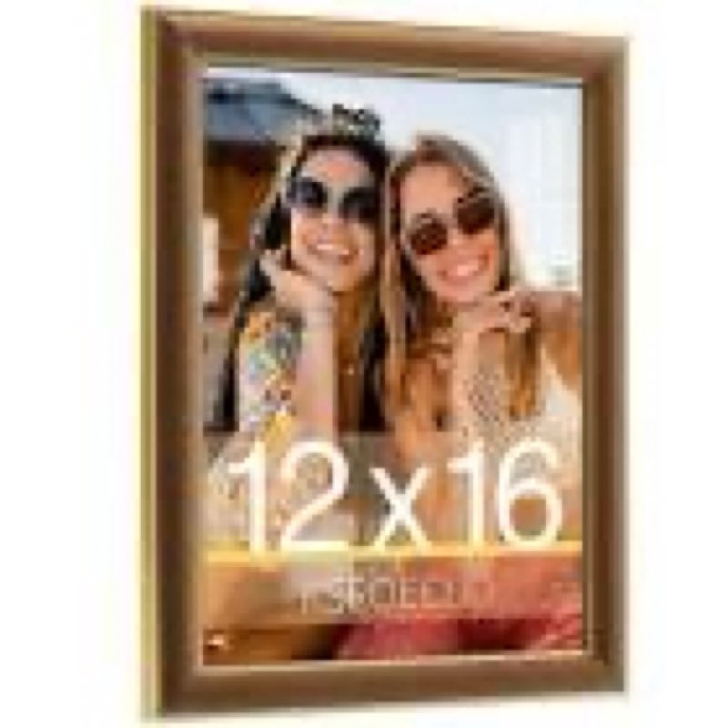 ksroecud 12x16 velvet picture frame, brown 12x16 velvet photo frame with vintage gold border, 12 by 