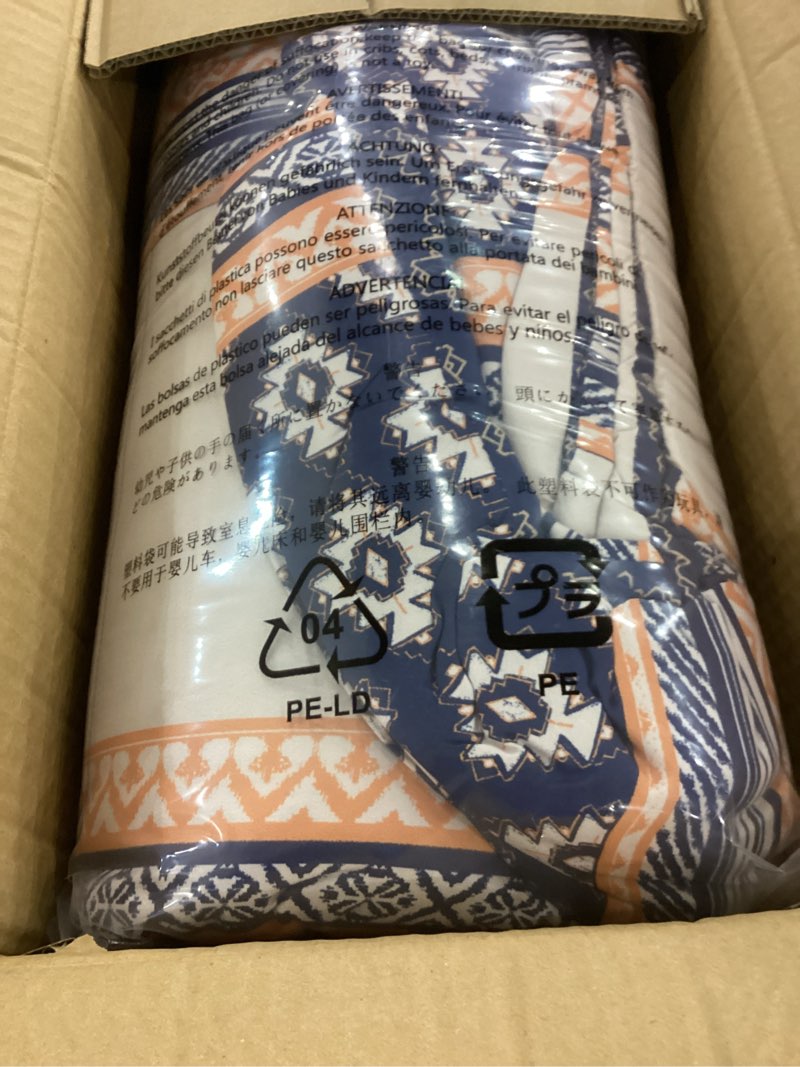 Condition photo showing Good Condition for Amazon Basics Lightweight Microfiber Comforter Sets, 3-Pieces, Geometrics, King King Harmonized Geometrics