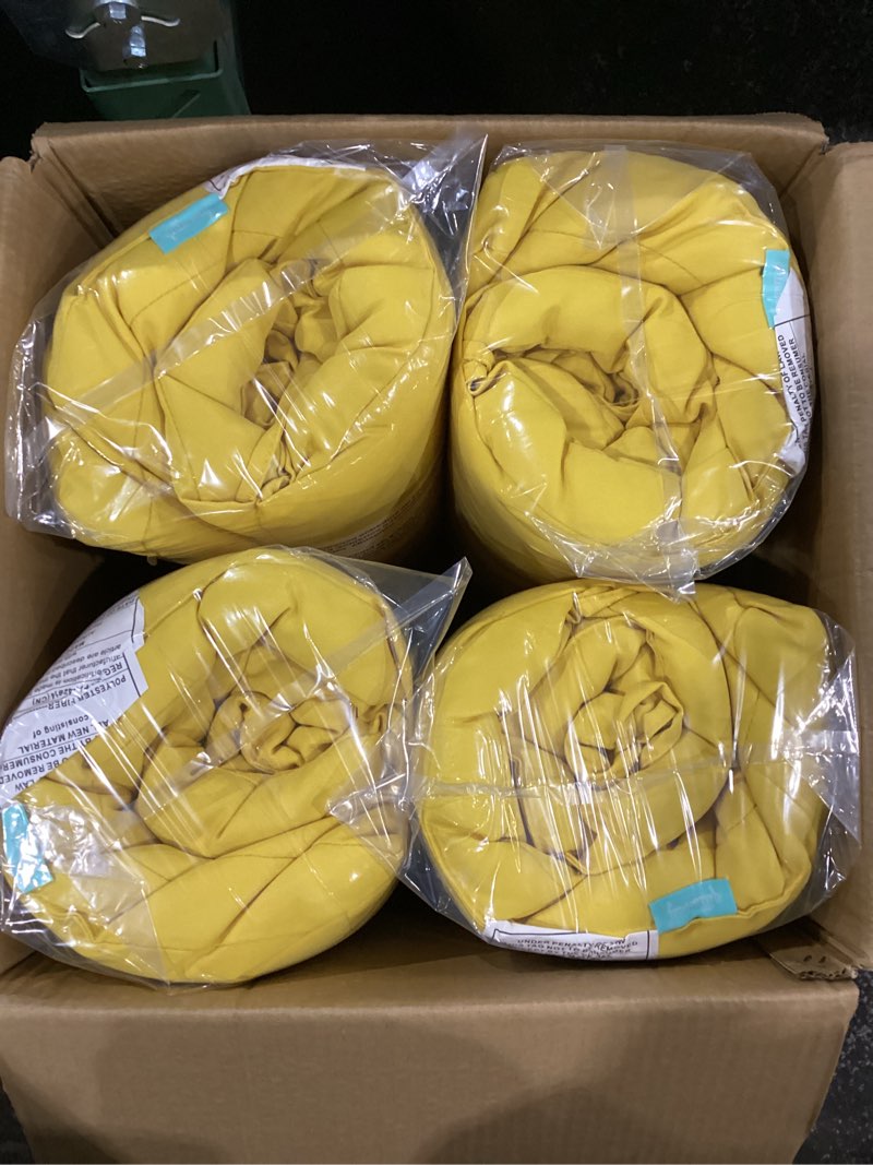 Condition photo showing New/Like New for QILLOWAY Indoor/Outdoor High Back Chair Cushion for Adirondack,Spring/Summer Seasonal All Weather Replacement Rocking Chair Cushions. (4 Counts, Yellow) Set of 4 Yellow