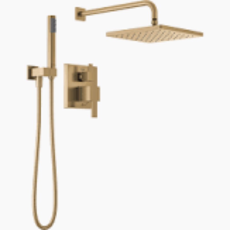 Modern Raincan Round Shower System, Rain Shower Head with Handheld Spray, Shower Faucet Set