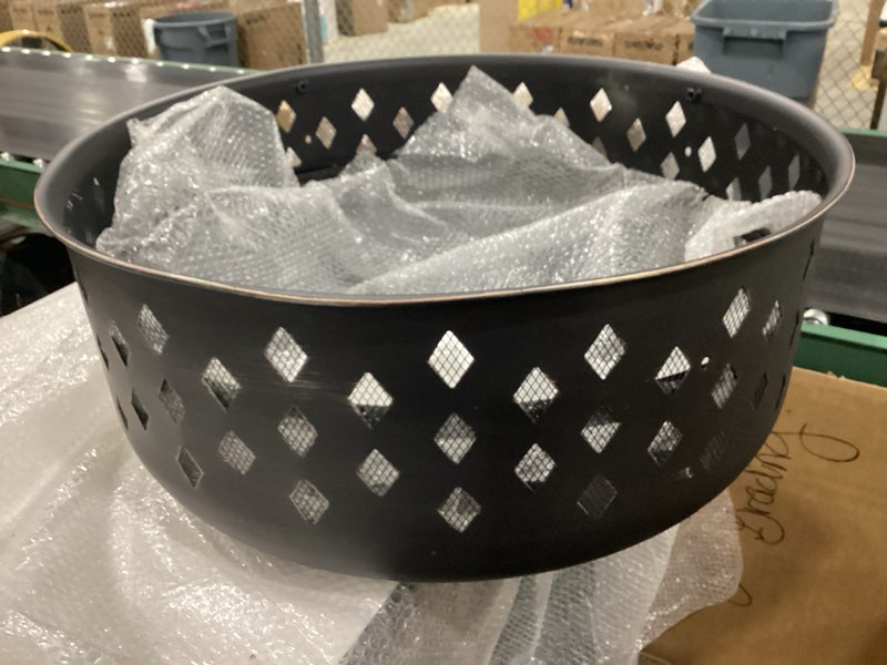 Condition photo showing New/Like New for singlyfire 36 inch fire pits for outside large outdoor wood burning crossweave firepit heavy duty steel bronze bonfire pit for patio backyard garden with bbq grate,spark screen,log grate,poker