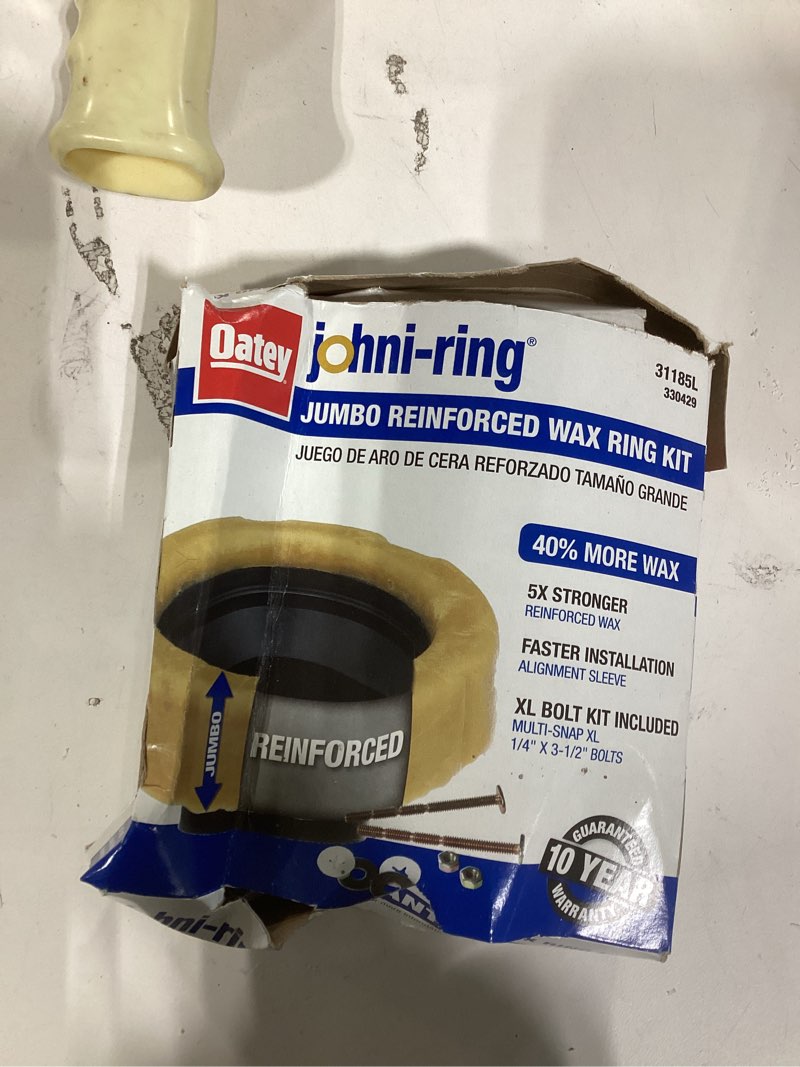 Condition photo showing Good Condition for oatey johni-ring 3-in brown wax jumbo toilet wax ring with bolts