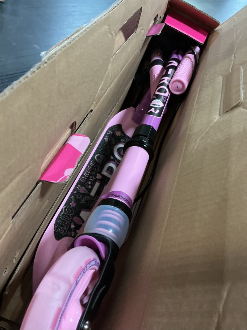 Condition photo showing Good Condition for aero scooter for kids 5-12 | dynamic lights, hand brake & shock absorption | boys girls 2 wheels kick scooter | foldable & height adjustable a1-pink (hand brake)