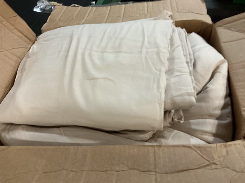 Condition photo showing Good Condition for Litanika Bed in a Bag Queen Beige - 7 Pieces Queen Comforter Set Bedding Comforter Sets, Solid Fluffy Bed Set with Comforter, Sheets, Pillowcases & Shams Beige Queen (90"x90")