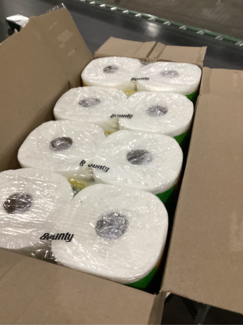 Condition photo showing New/Like New for Bounty Quick-Size Paper Towels, White, 8 Family Triple Rolls = 27 Regular Rolls Family Triple 8 Rolls (141 Sheets)